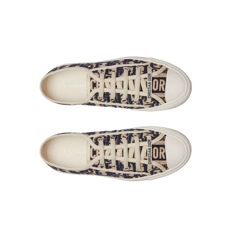 WALK'N'DIOR SNEAKER Blue Dior Oblique Embroidered Canvas - Copva