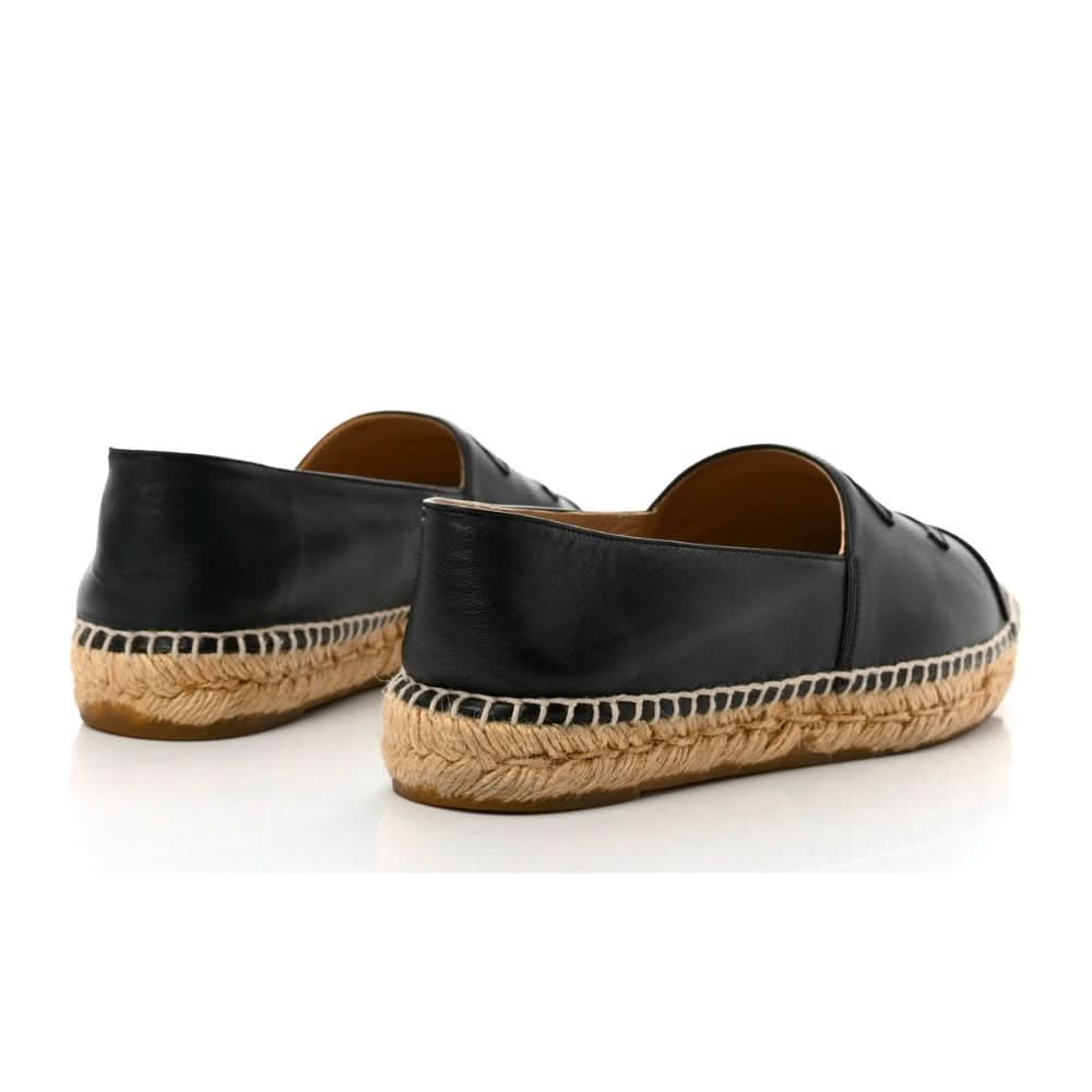 CHANEL Lambskin CC Espadrilles 38 'Black' - Copva