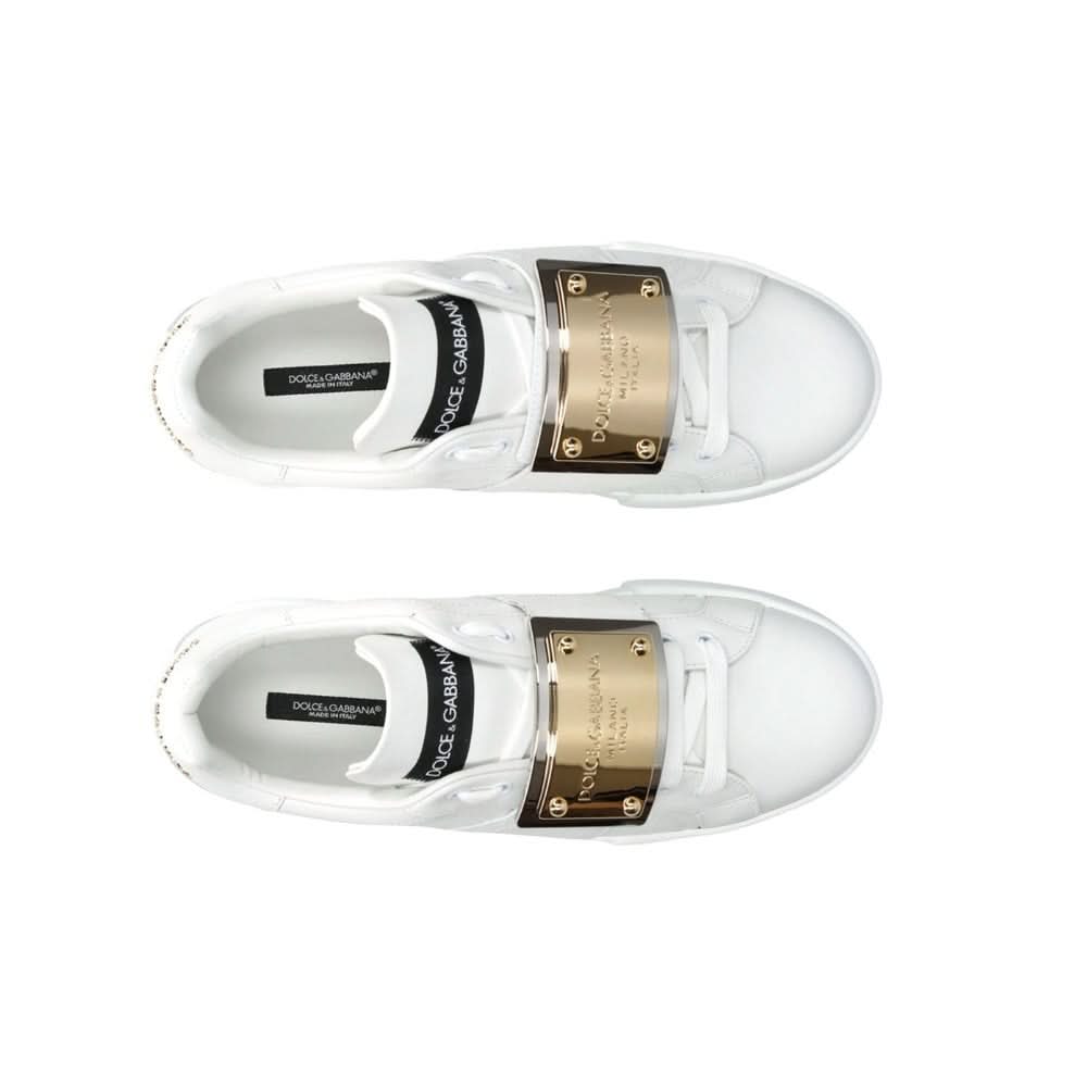 DOLCE & GABBANA  Leather Portofino Buckle "White" - Copva