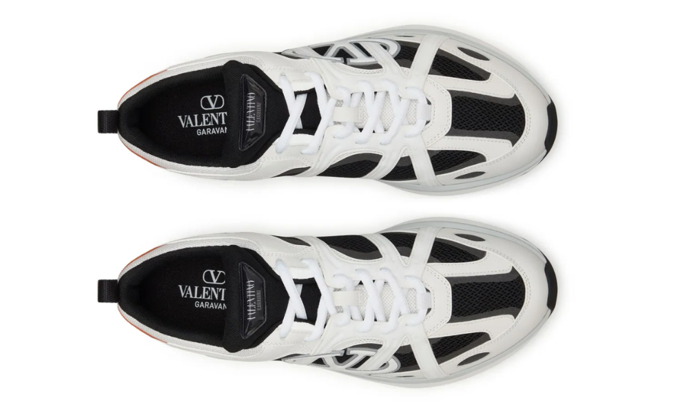 Valentino Garavani VLogo Easyjog leather "White/Black/Orange"
