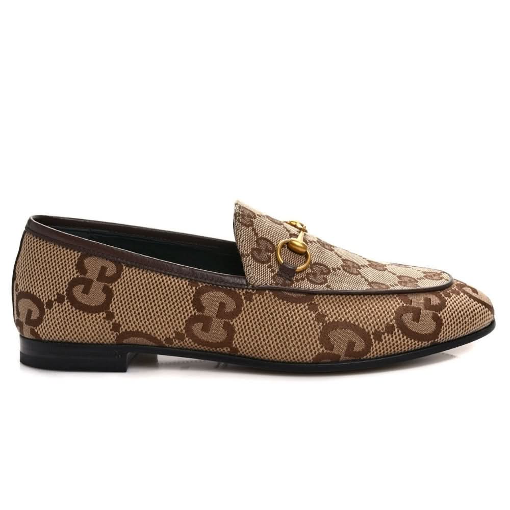 Women's Maxi GG Gucci Jordaan Loafer 'Camel Ebony' - Copva