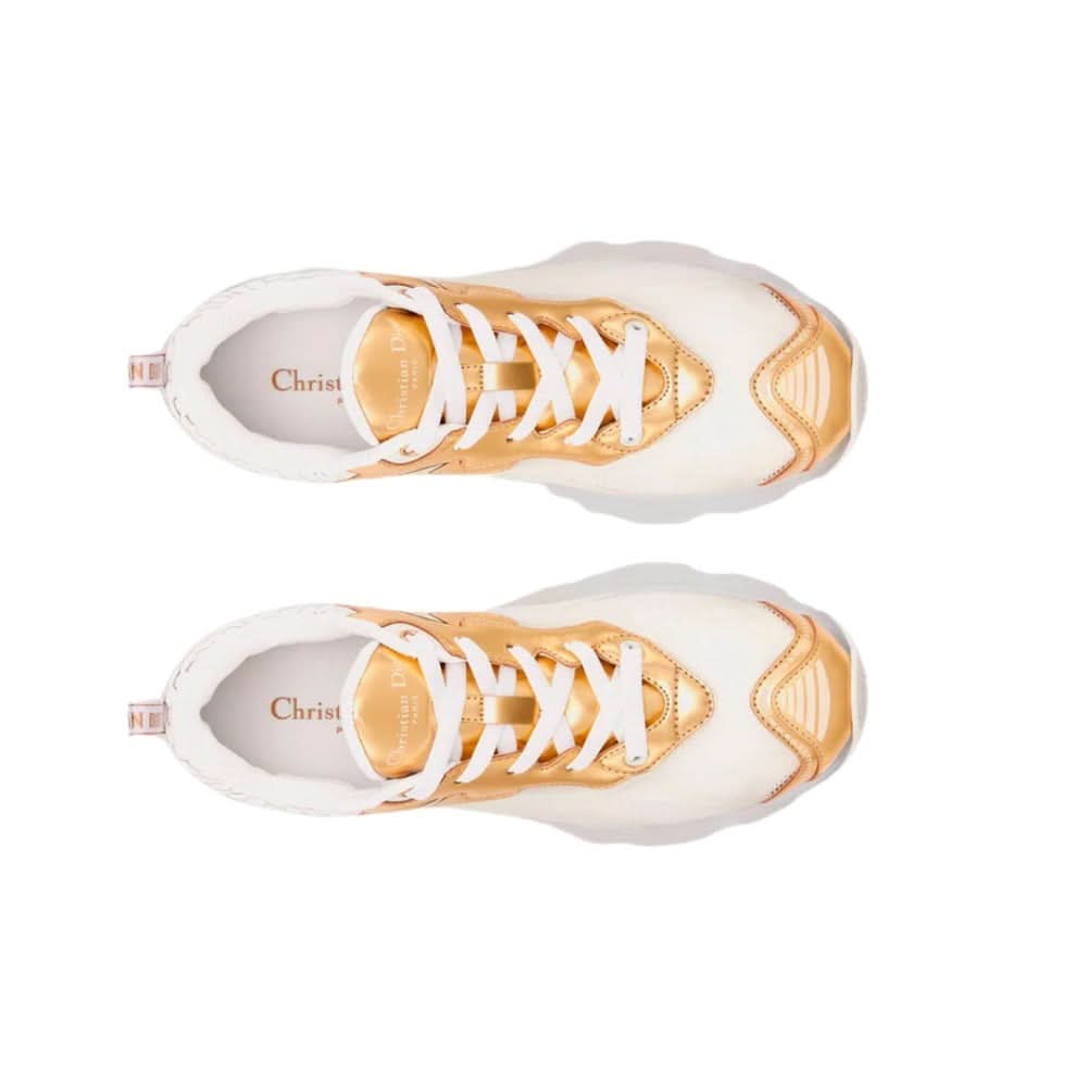 Dior Vibe Sneaker "White Mesh and Gold-Tone" - Copva