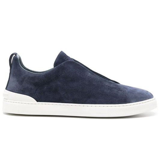 Zegna Triple Stitch suede sneakers "Blue" - Copva