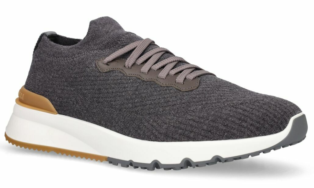 Brunello knitted low-top sneakers "Grey"