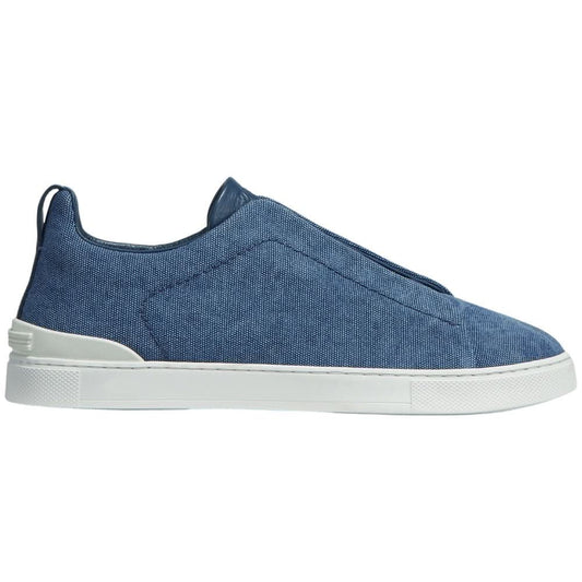 Zegna Blue Canvas Triple Stitch™ Sneakers