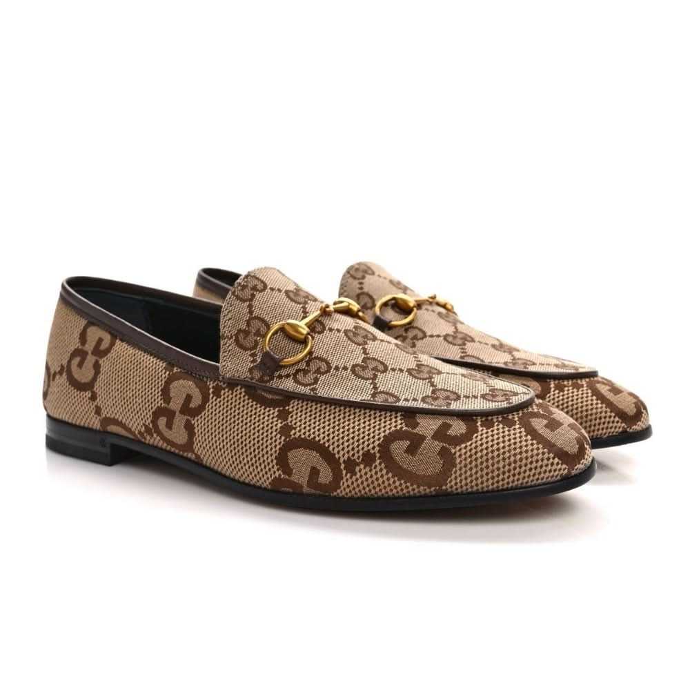 Women's Maxi GG Gucci Jordaan Loafer 'Camel Ebony' - Copva