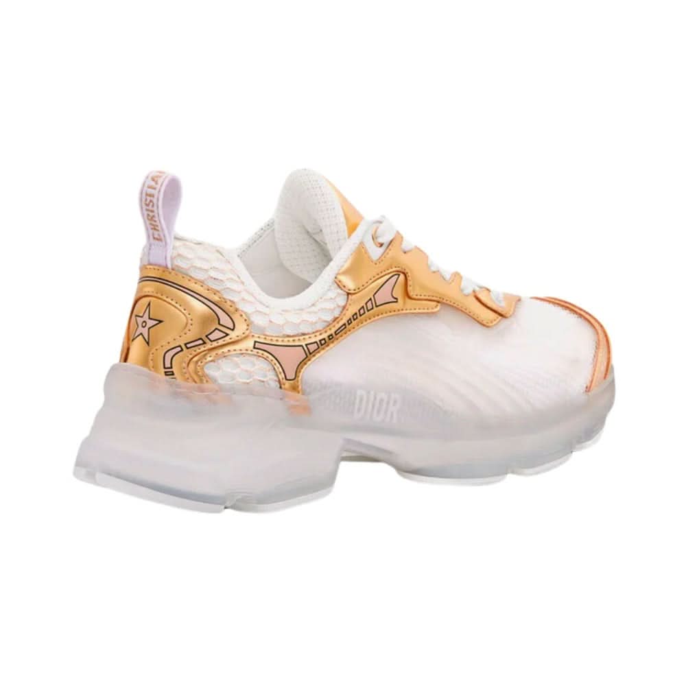 Dior Vibe Sneaker "White Mesh and Gold-Tone" - Copva