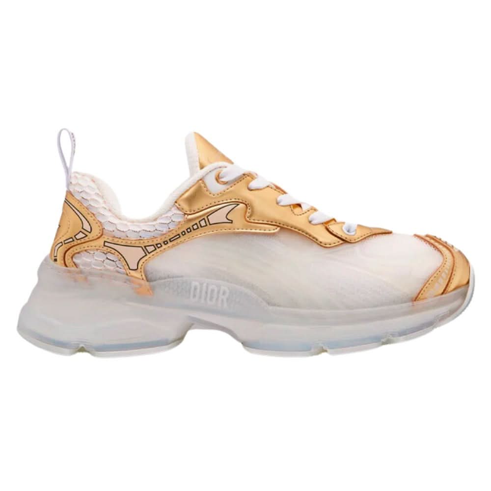 Dior Vibe Sneaker "White Mesh and Gold-Tone" - Copva