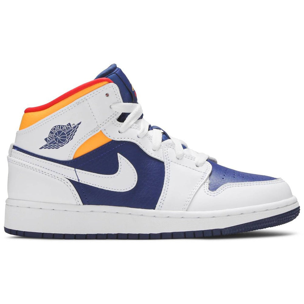 Air Jordan 1 Mid GS 'White Deep Royal Blue' - Copva