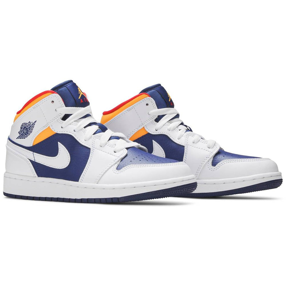 Air Jordan 1 Mid GS 'White Deep Royal Blue' - Copva