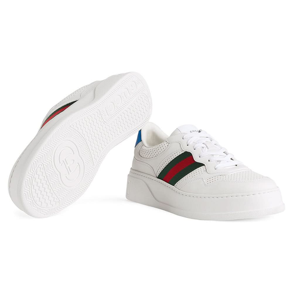 GUCCI Leather GG Embossed Sneakers "White" - Copva