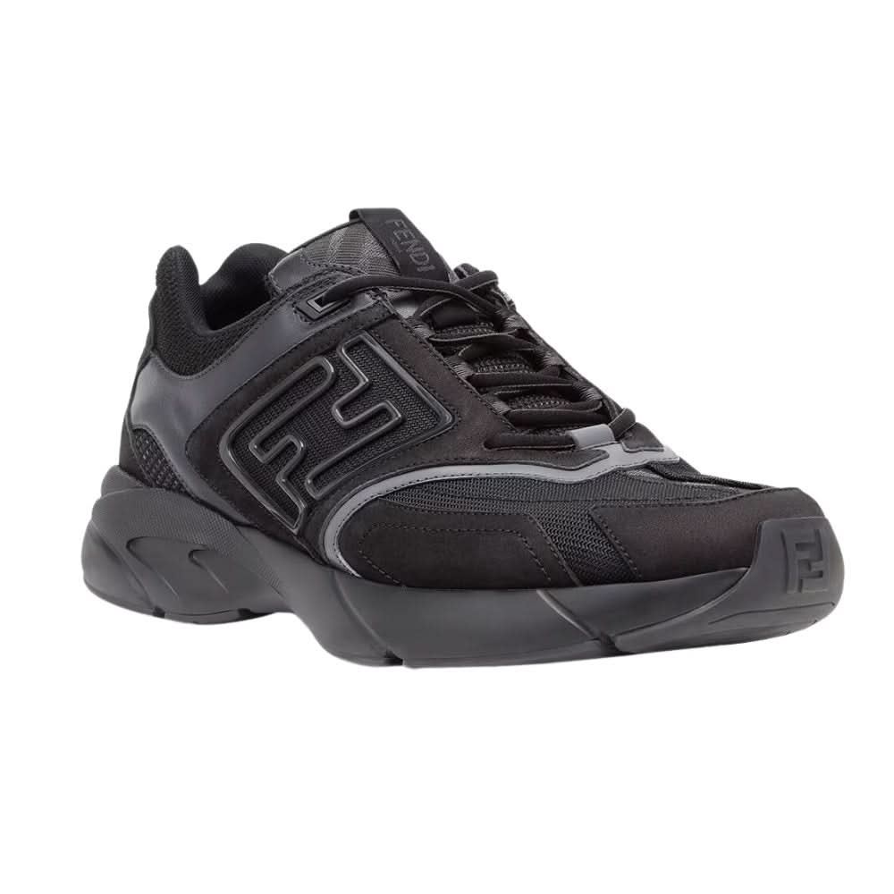Fendi Faster Trainers Black nubuck leather low-tops - Copva