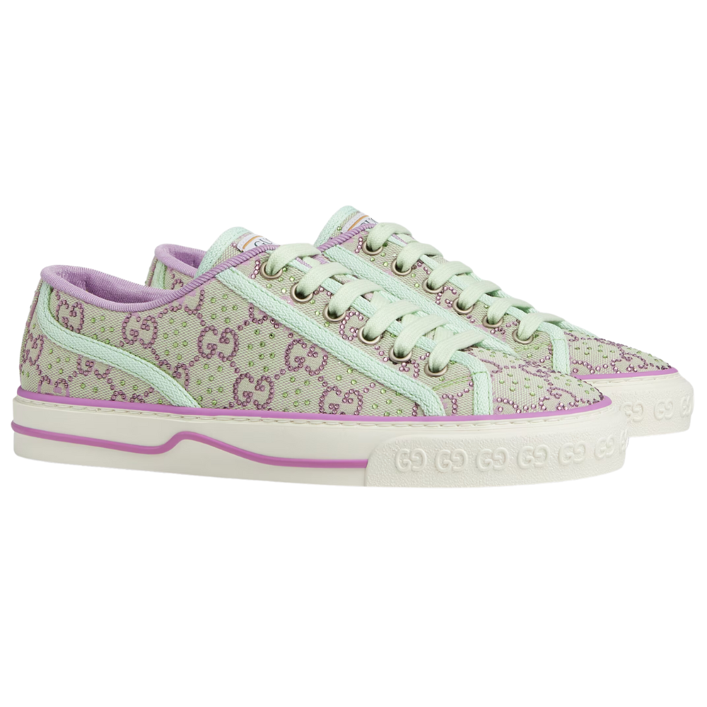 Gucci Tennis 1977 'GG Crystals - Pale Green'