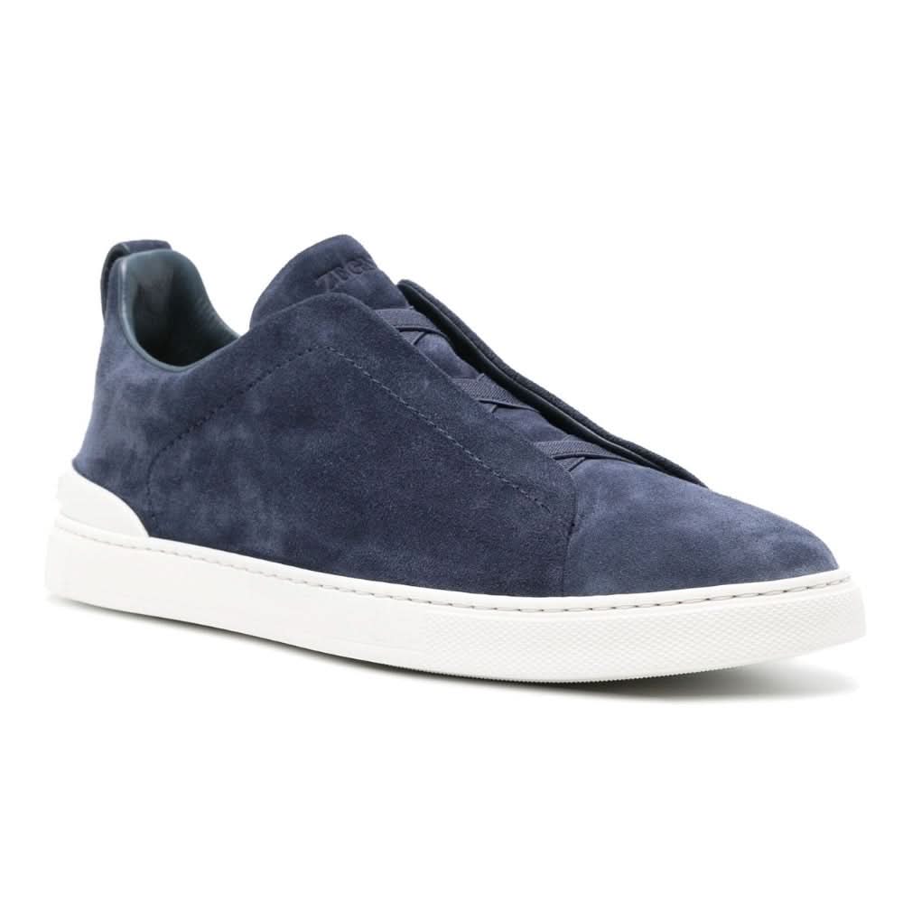 Zegna Triple Stitch suede sneakers "Blue" - Copva
