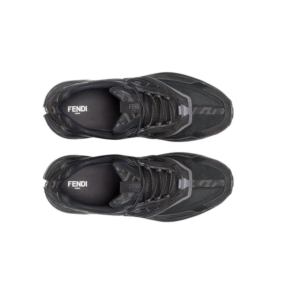 Fendi Faster Trainers Black nubuck leather low-tops - Copva