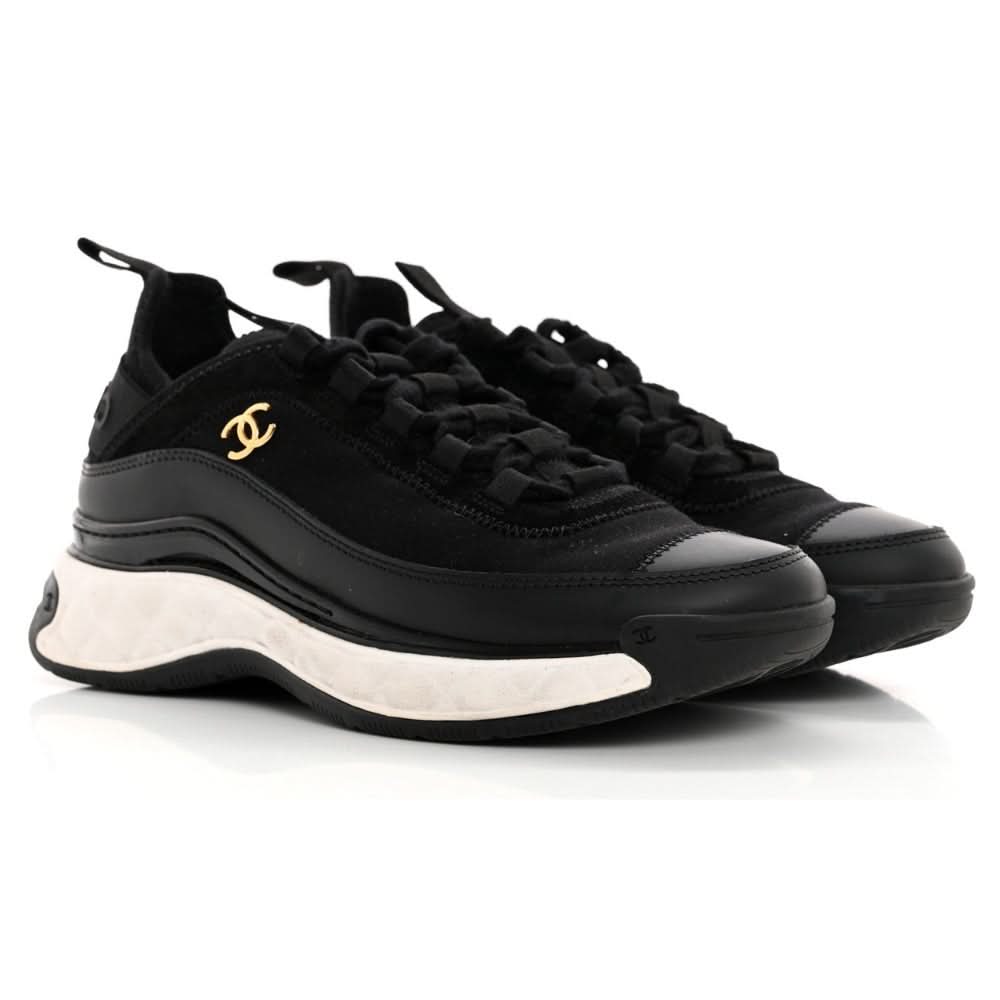Chanel Velvet Calfskin & Mixed Fibers Sneaker 'Black' - Copva