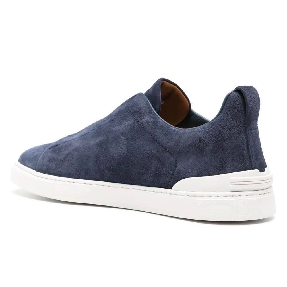 Zegna Triple Stitch suede sneakers "Blue" - Copva