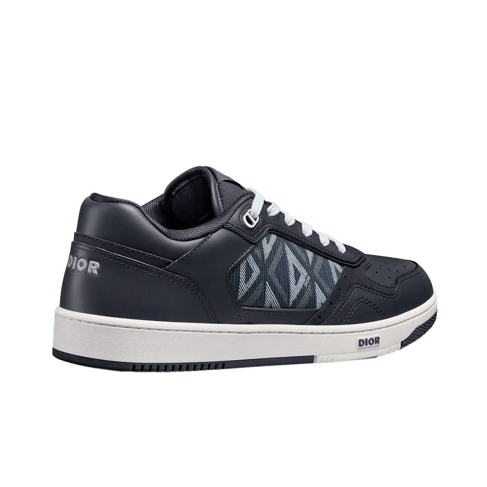 B27 LOW-TOP SNEAKER Navy Blue Smooth Calfskin and CD Diamond Canvas - Copva