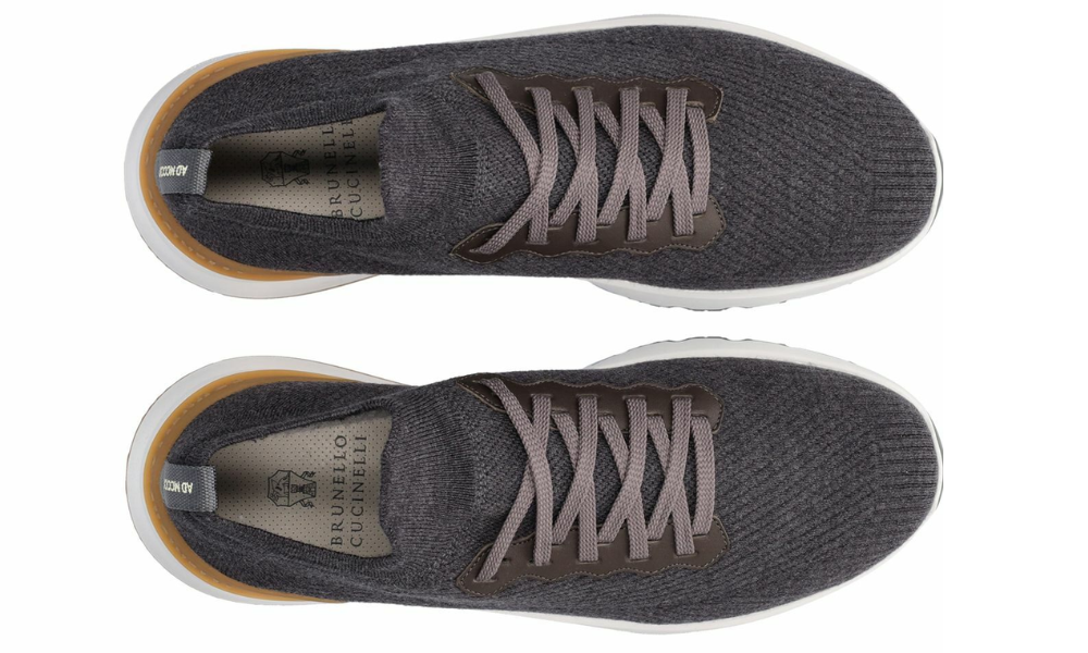 Brunello knitted low-top sneakers "Grey"