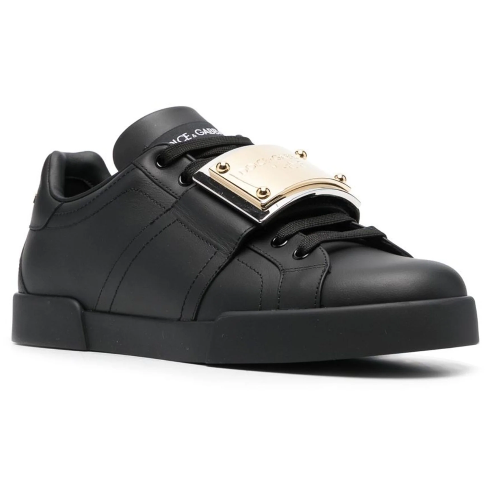 DOLCE & GABBANA  Leather Portofino Buckle "Black"