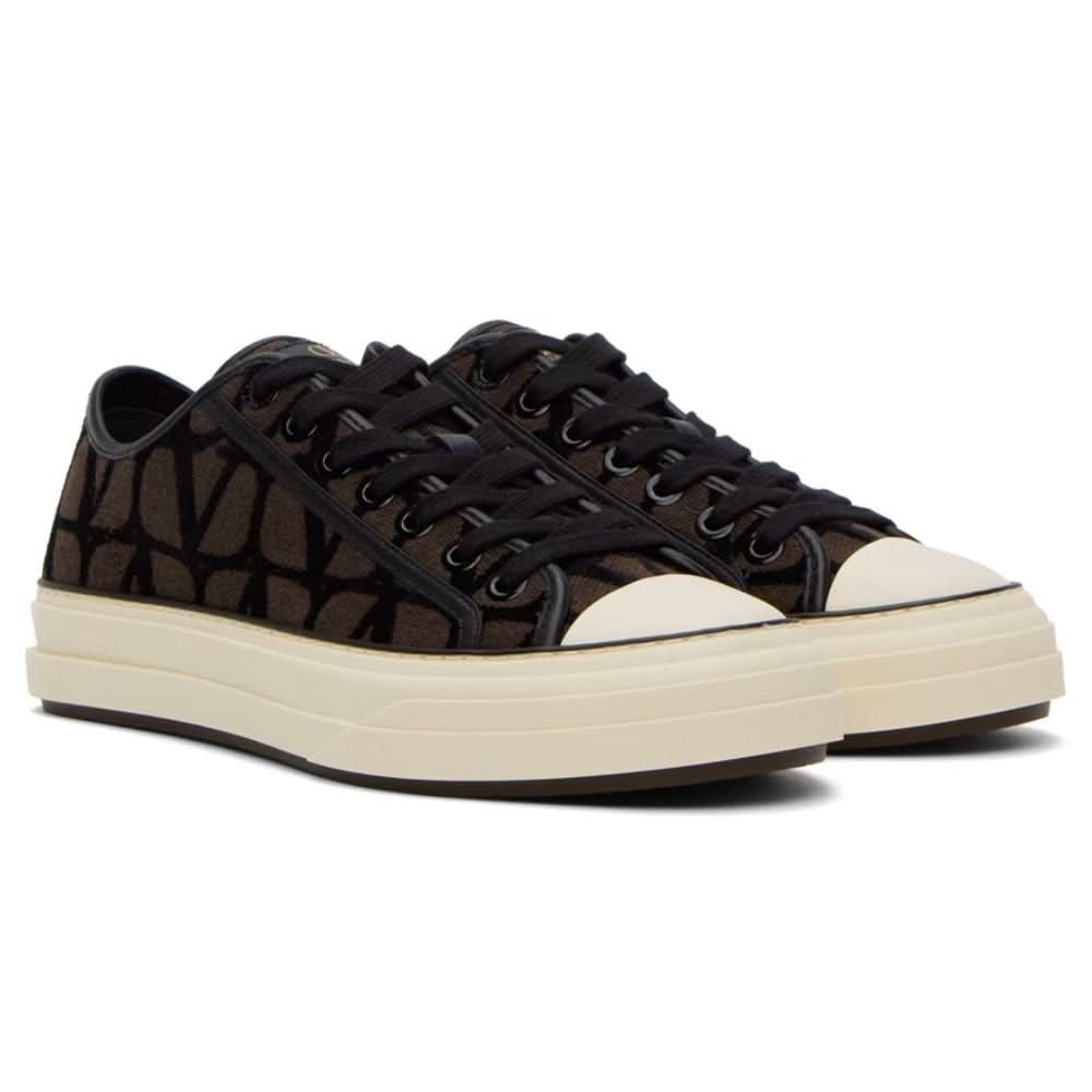 Valentino Garavani Brown Iconographe Totaloop Sneakers - Copva