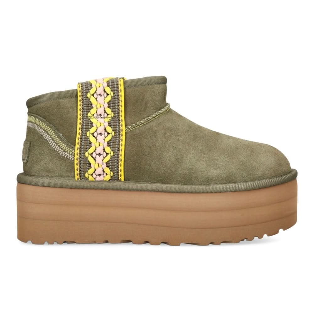 UGG Classic Ultra Mini Braid Boots 'Green' - Copva