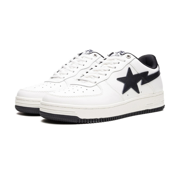 Bp White & Navy Patent Leather