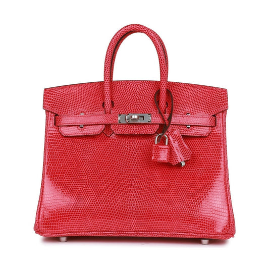 Herms Birkin 25 Rose Extreme Lizard Palladium Hardware