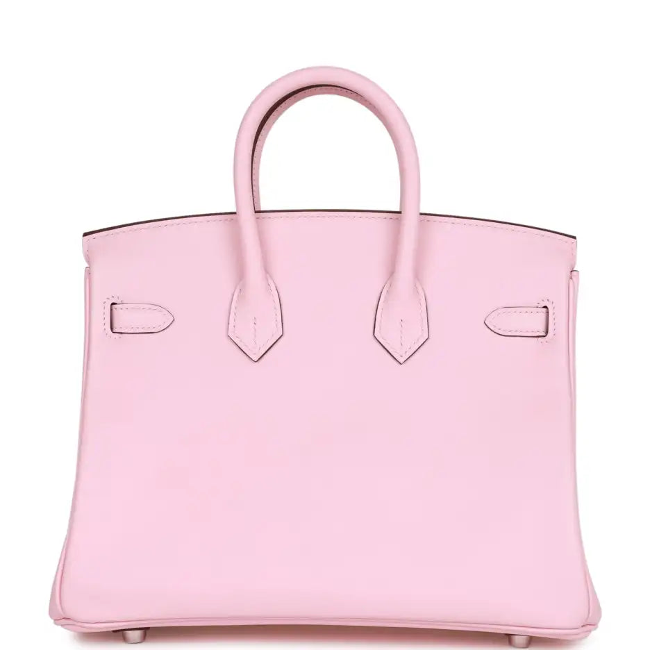 Herms Birkin 25 Rose Sakura Swift Palladium Hardware