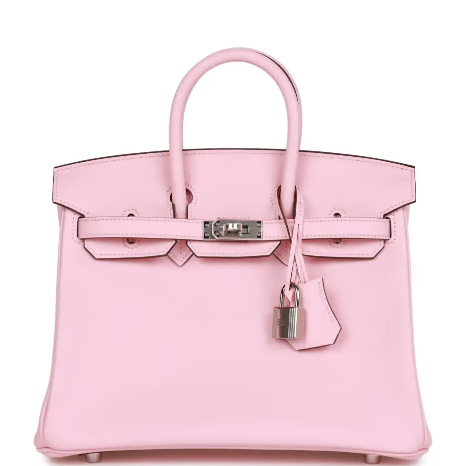 Herms Birkin 25 Rose Sakura Swift Palladium Hardware