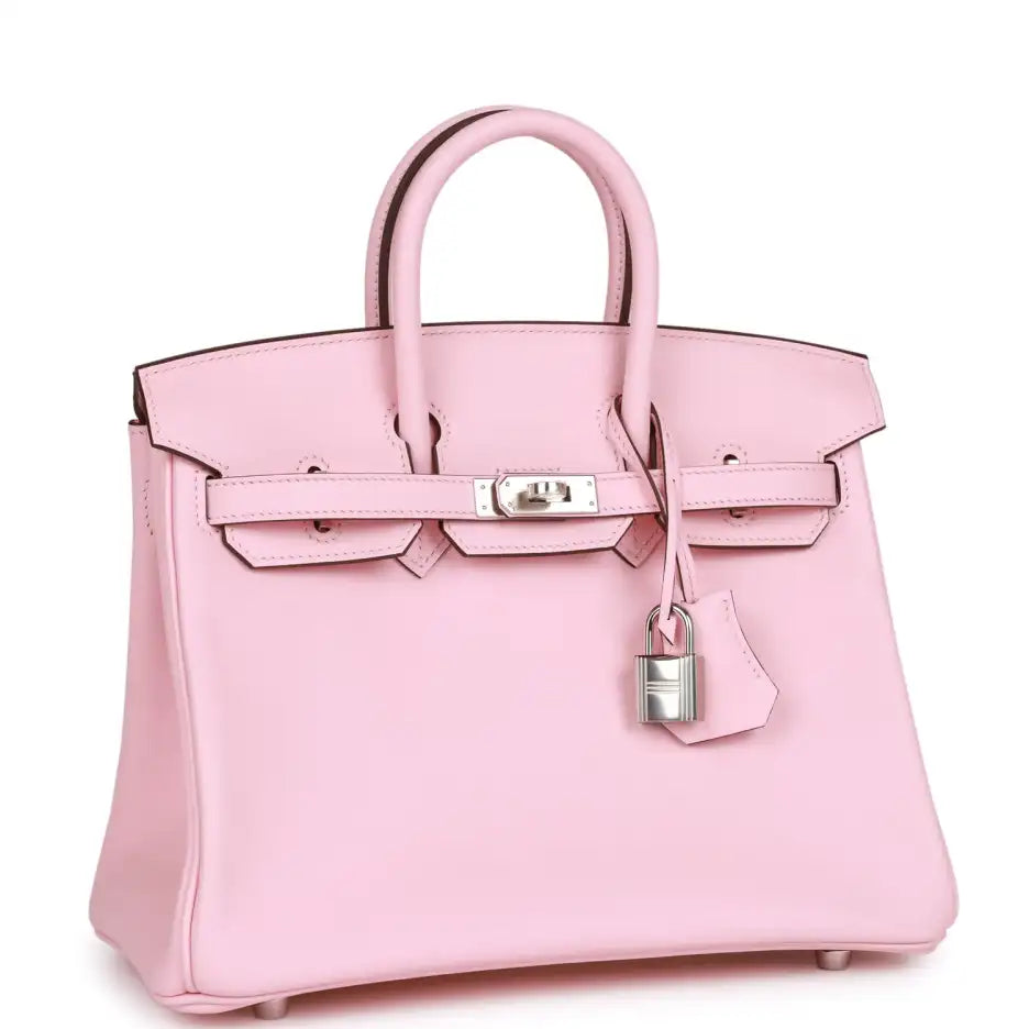 Herms Birkin 25 Rose Sakura Swift Palladium Hardware