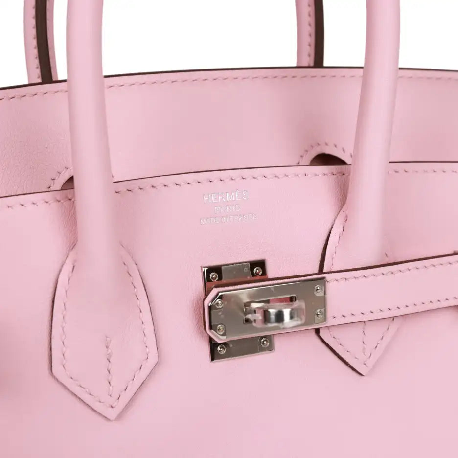 Herms Birkin 25 Rose Sakura Swift Palladium Hardware