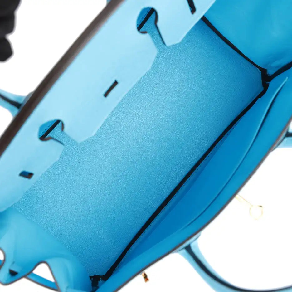 Herms Birkin 30 Celeste Epsom Gold Hardware