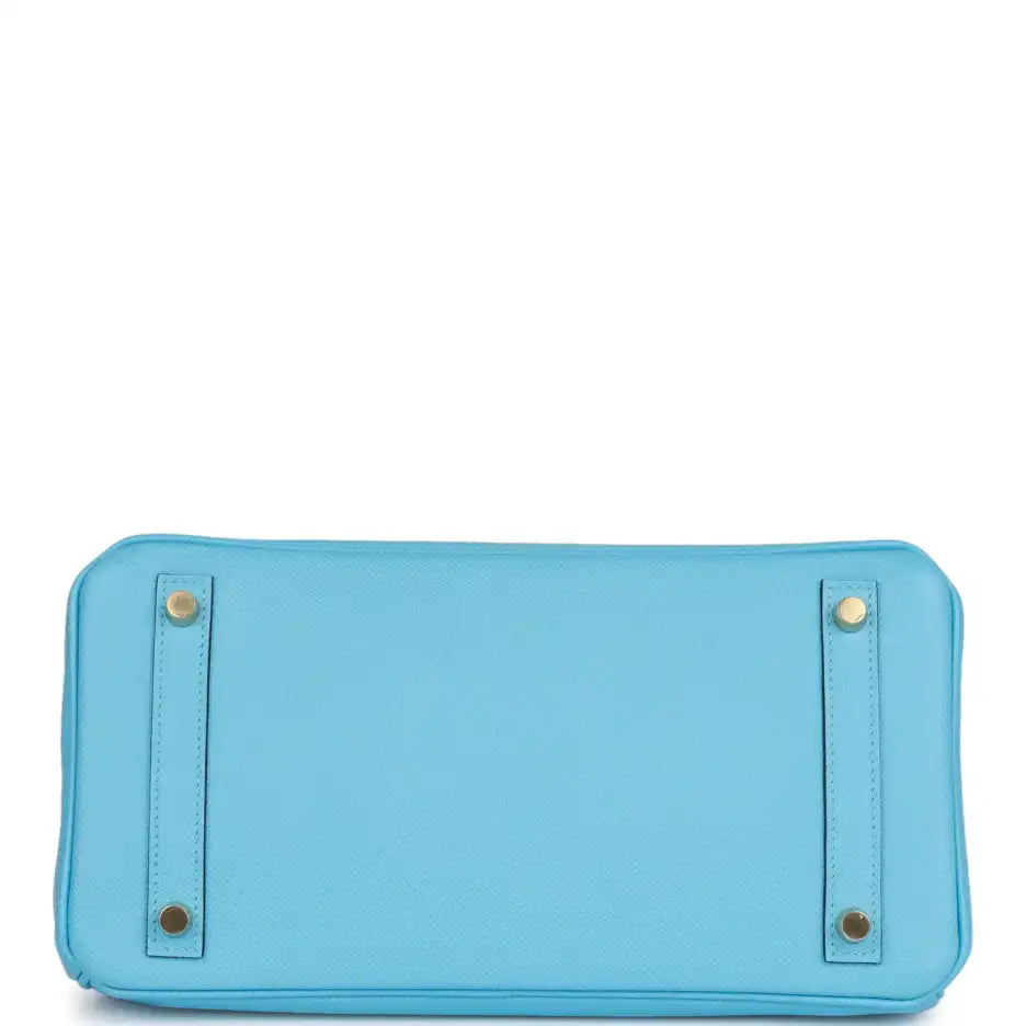 Herms Birkin 30 Celeste Epsom Gold Hardware