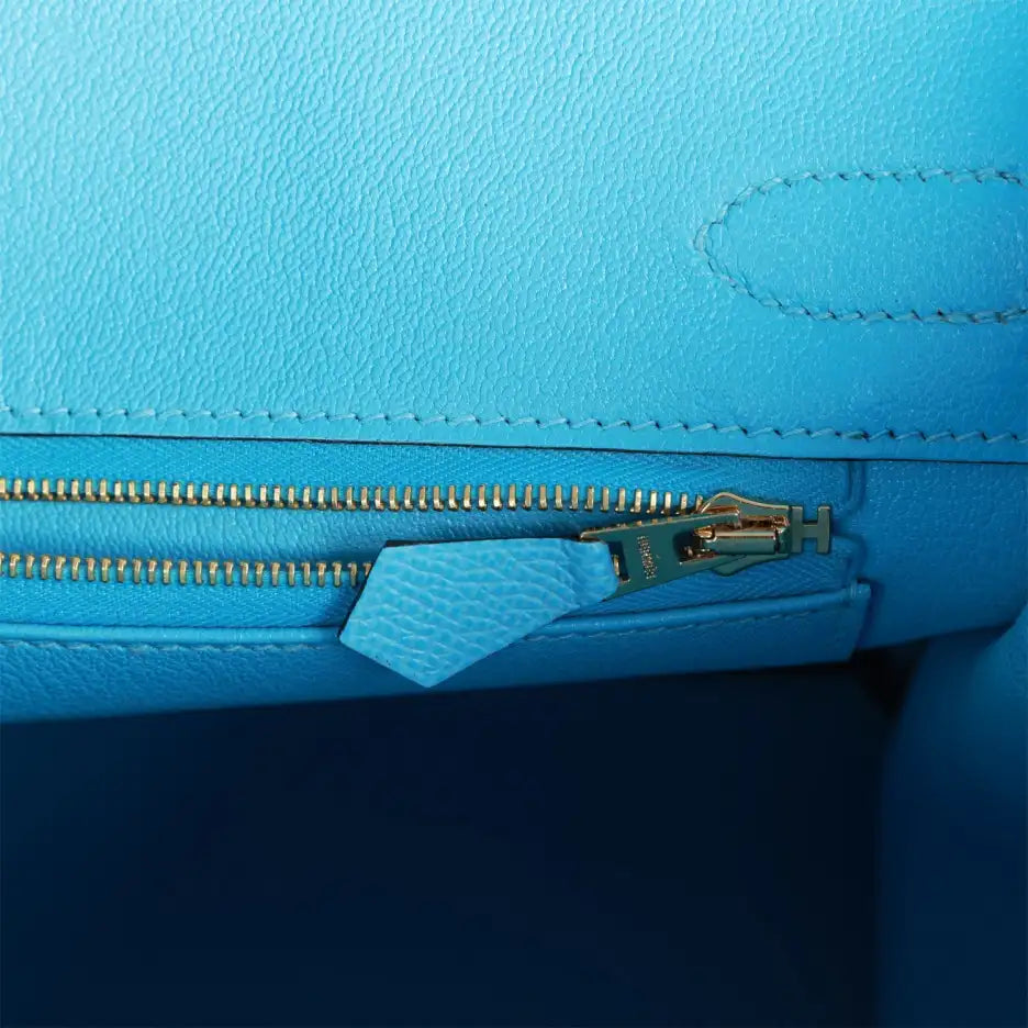 Herms Birkin 30 Celeste Epsom Gold Hardware