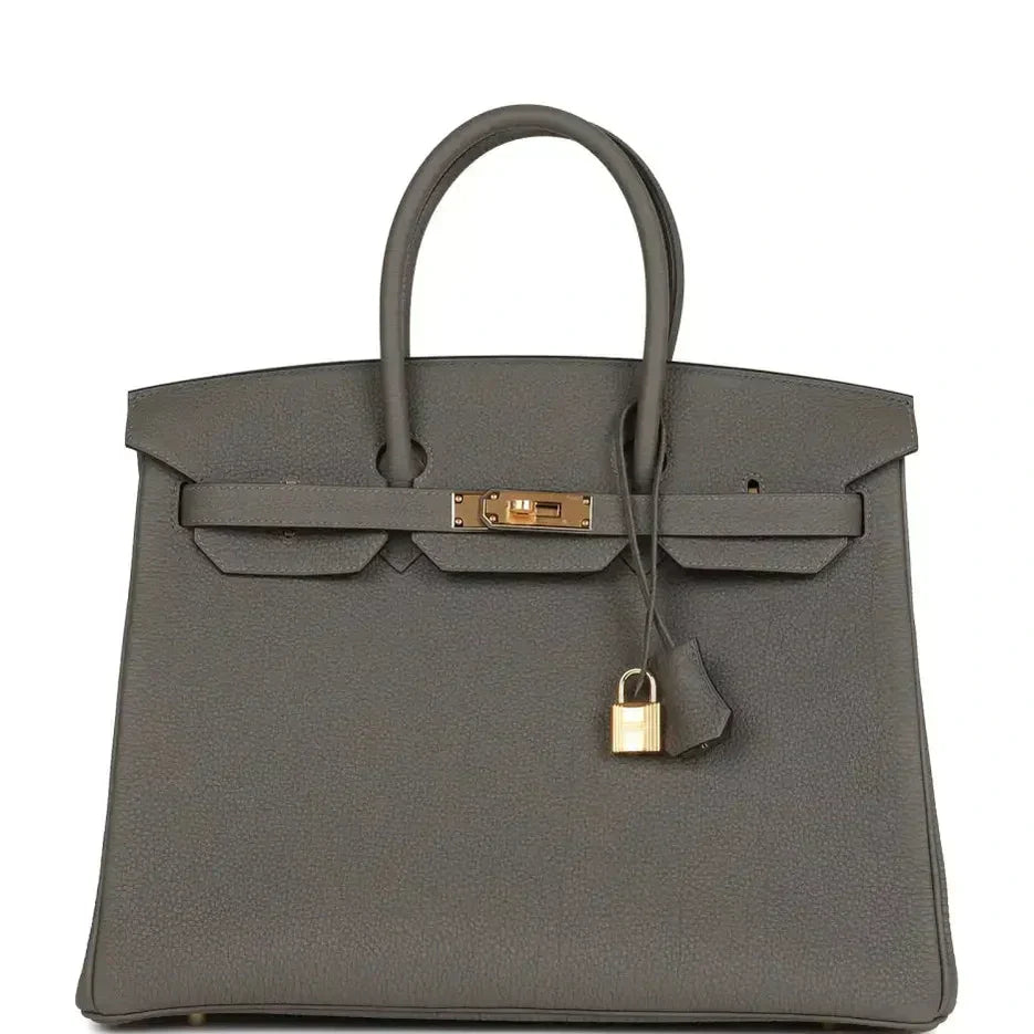 Herms Birkin 35 Gris Meyer Togo Gold Hardware