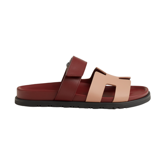Herms Chypre Sandal "Beige Perlino / Red H"