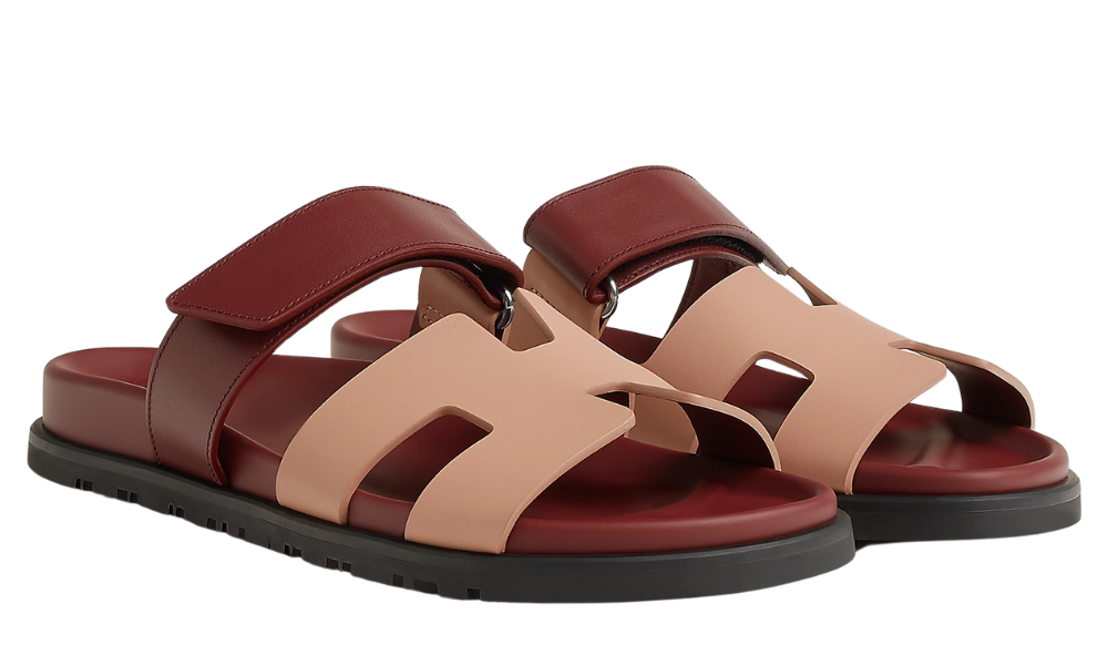Herms Chypre Sandal "Beige Perlino / Red H"