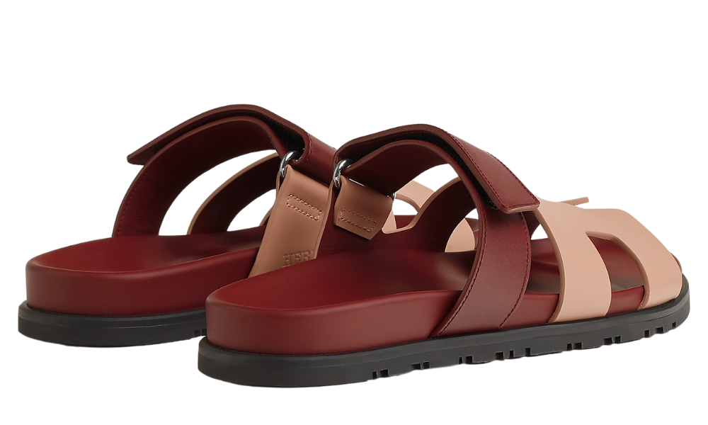 Herms Chypre Sandal "Beige Perlino / Red H"