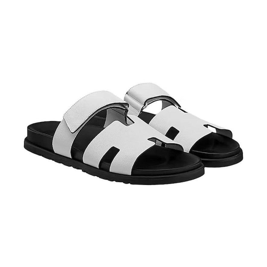 Herms Chypre Sandals "White Leather"
