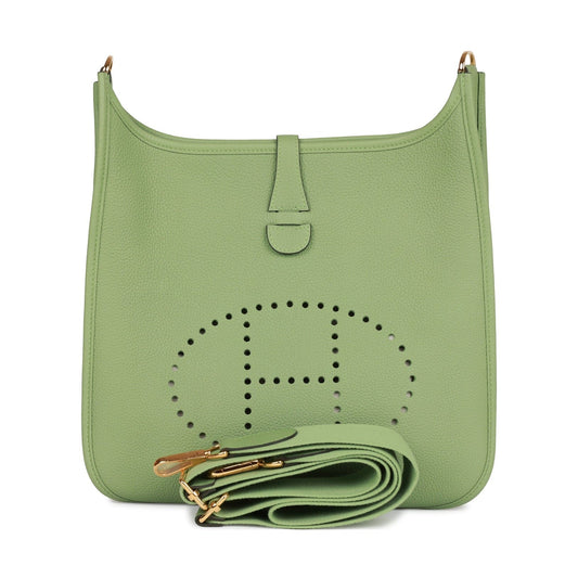 Herms Evelyne Iii Pm Vert Criquet Clemence Gold Hardware