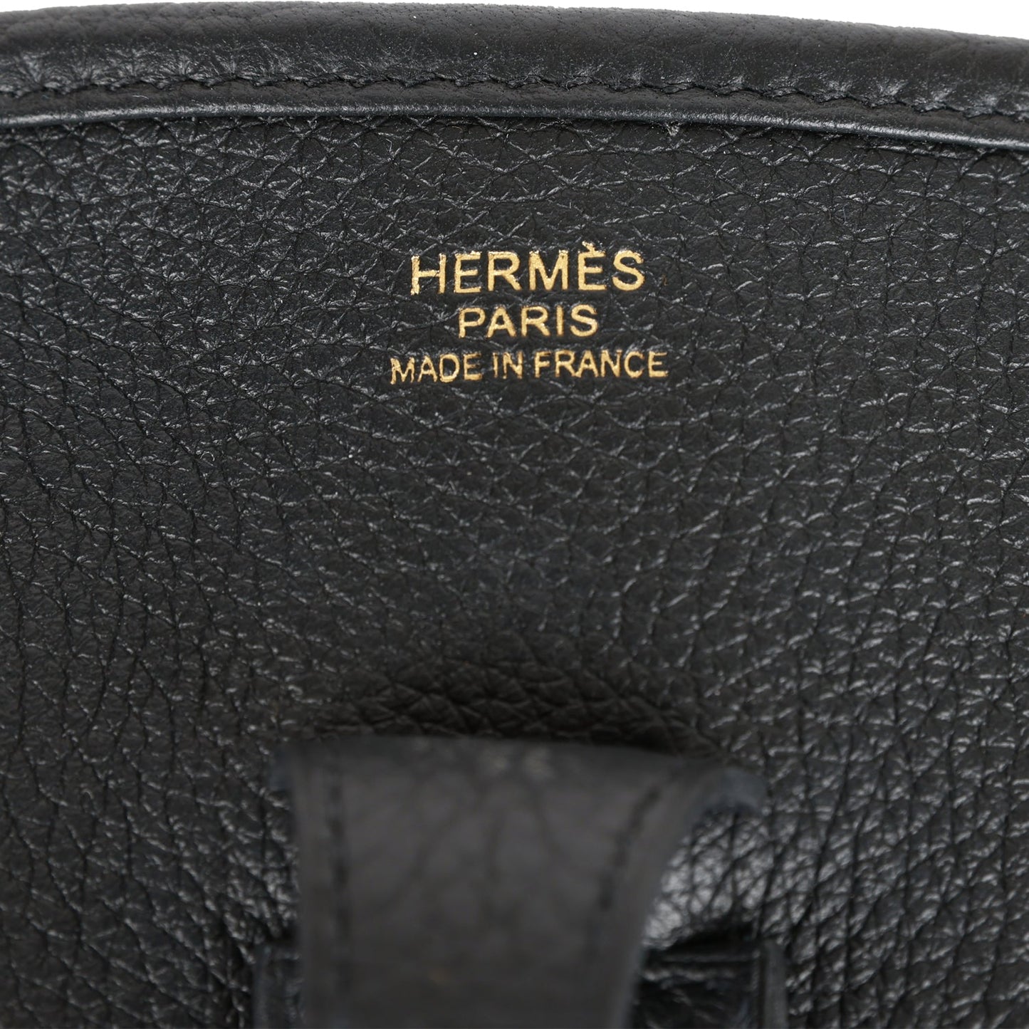 Herms Evelyne Pm Black Clemence Gold Hardware