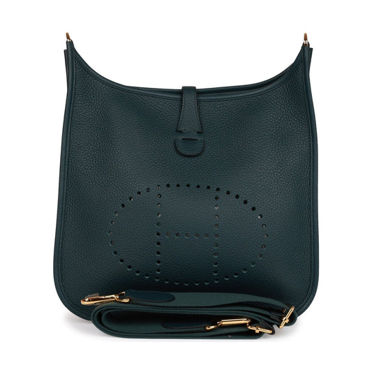 Herms Evelyne Pm Vert Cypress Clemence Gold Hardware
