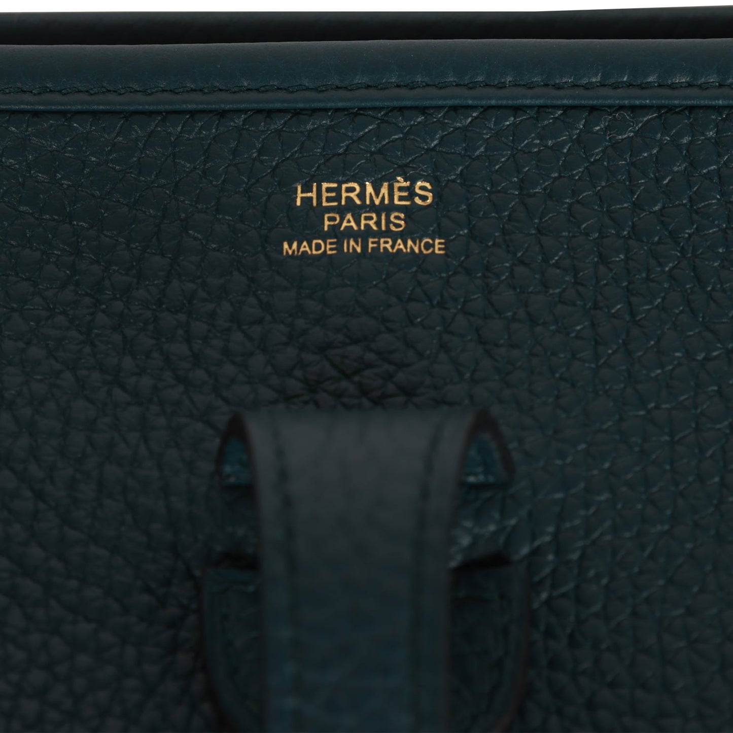 Herms Evelyne Pm Vert Cypress Clemence Gold Hardware