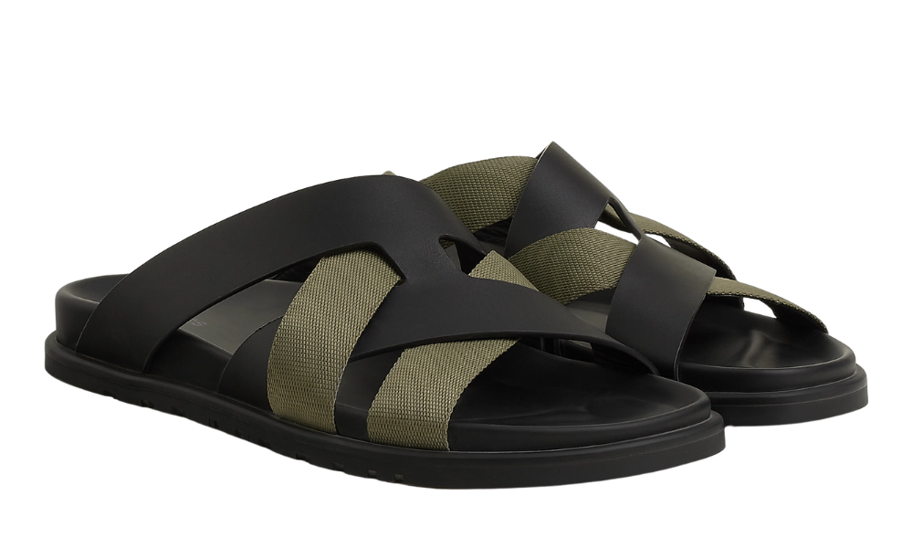 Herms Kazimir Sandal "Black/tundra Green"