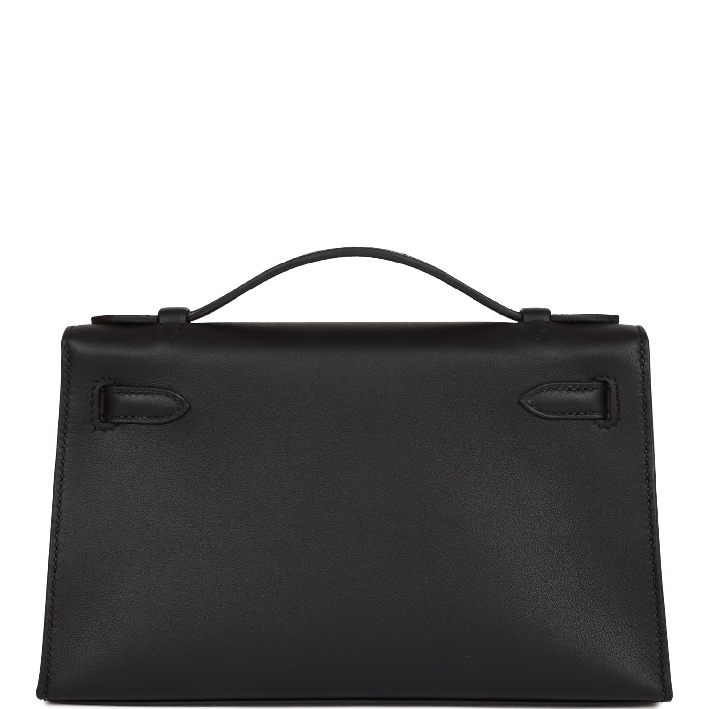 Herms Kelly Pochette Black Swift Palladium Hardware