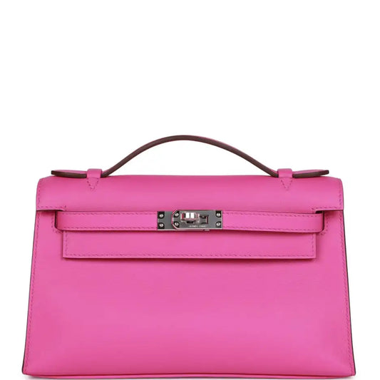 Herms Kelly Pochette Magnolia Swift Palladium Hardware