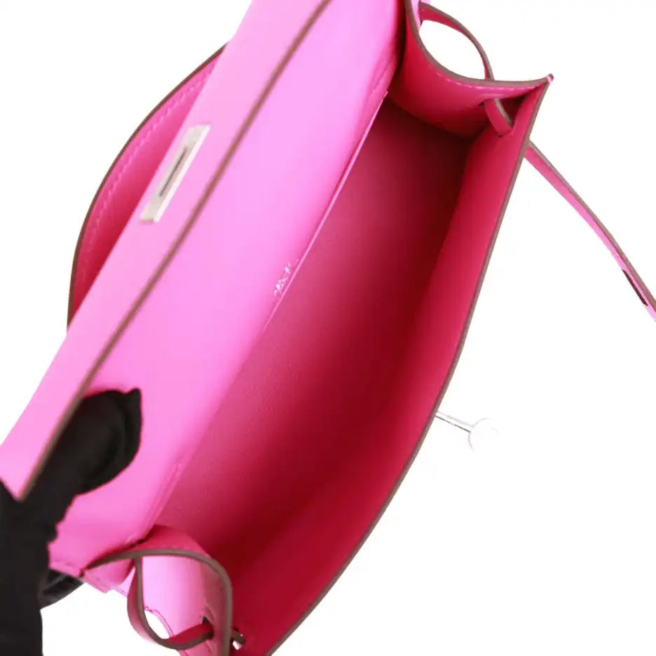 Herms Kelly Pochette Magnolia Swift Palladium Hardware