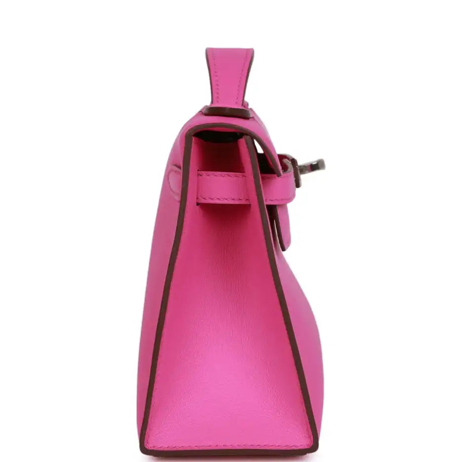 Herms Kelly Pochette Magnolia Swift Palladium Hardware