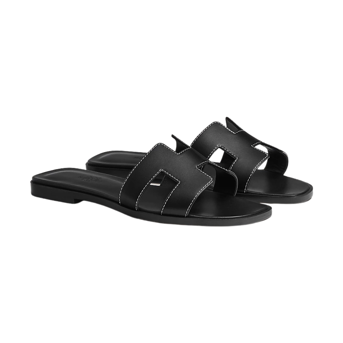 Herms Oran Sandal  Iconic H"Black"